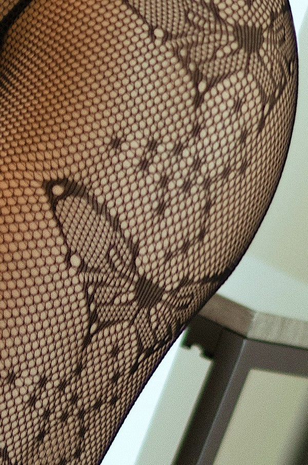Lady's Butterfly Pattern Fishnet Tights