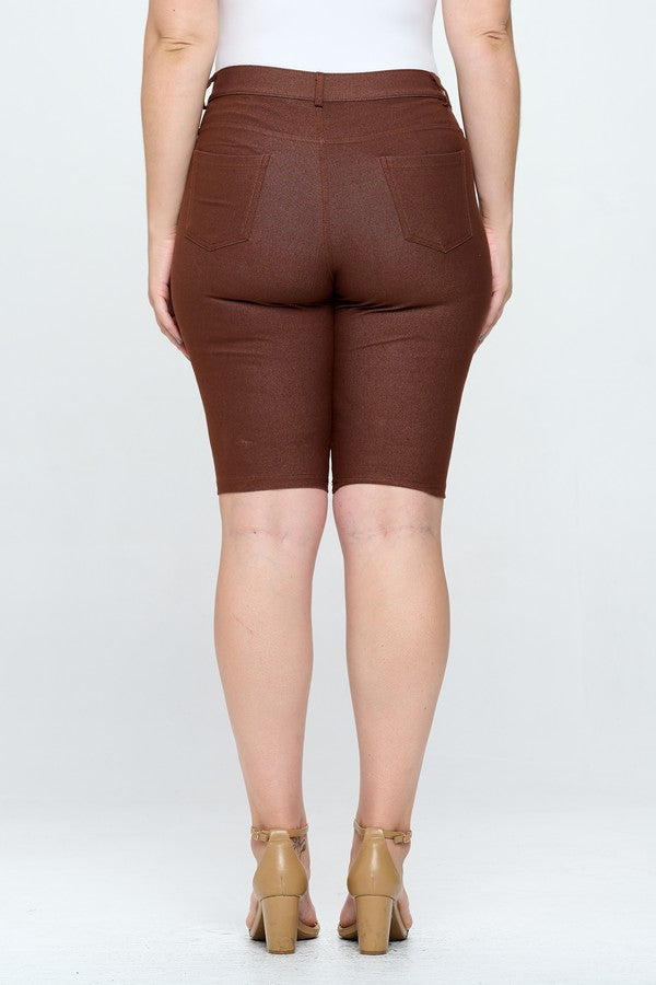 Plus Size Women's 5 Pocket Classic Bermuda Shorts - Yelete