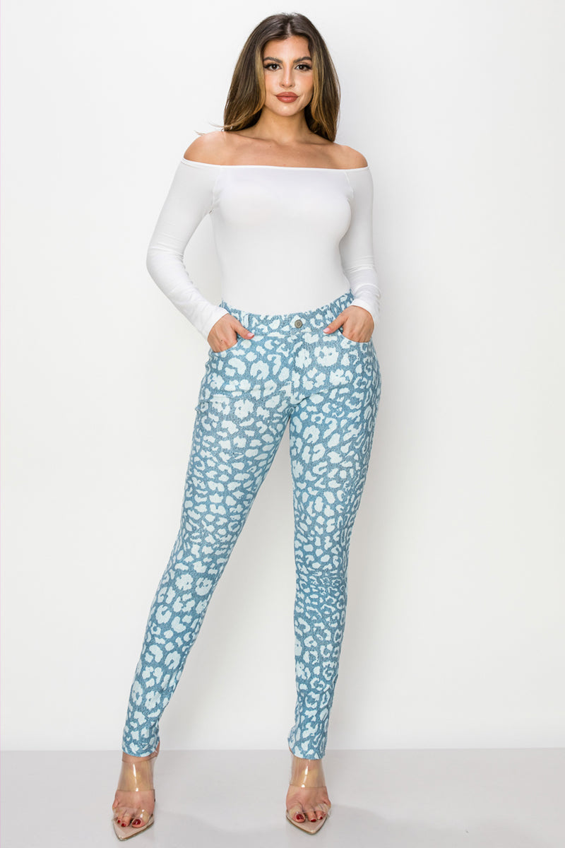 Women's Clouded Skies 5-Pocket Cotton Blend Jeggings - Yelete