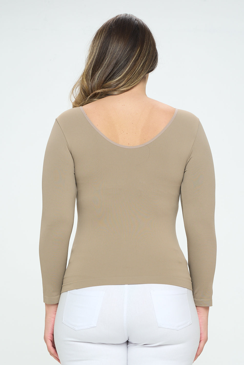Women's Seamless Reversible V-Neck Long Sleeve Top
