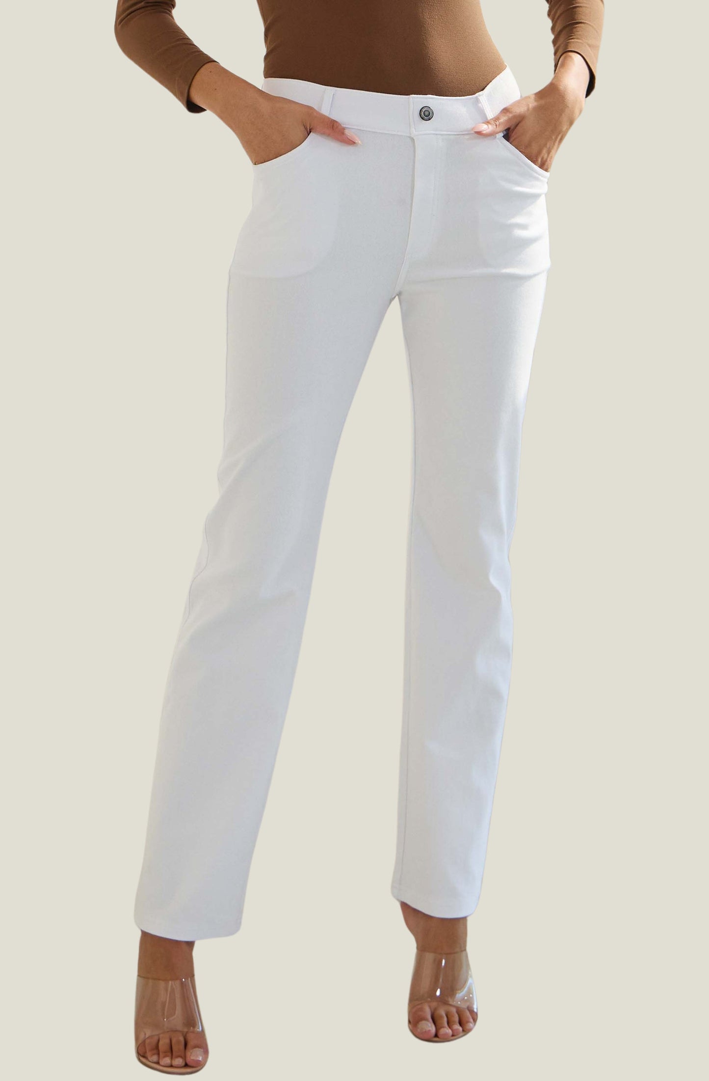 Women's Classic Solid Straight Leg Jeggings - Yelete
