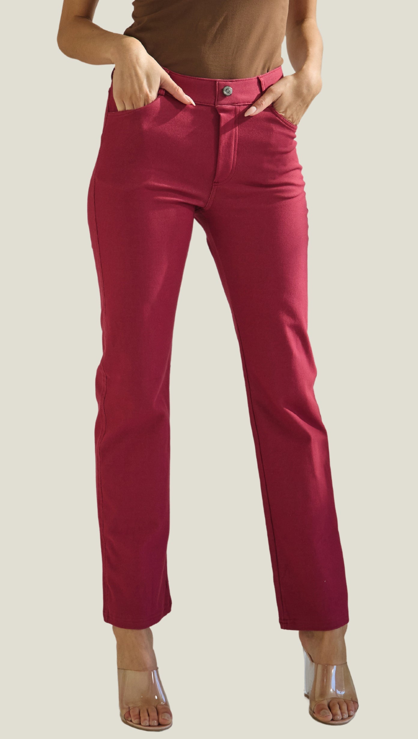 Women's Classic Solid Straight Leg Jeggings - Yelete