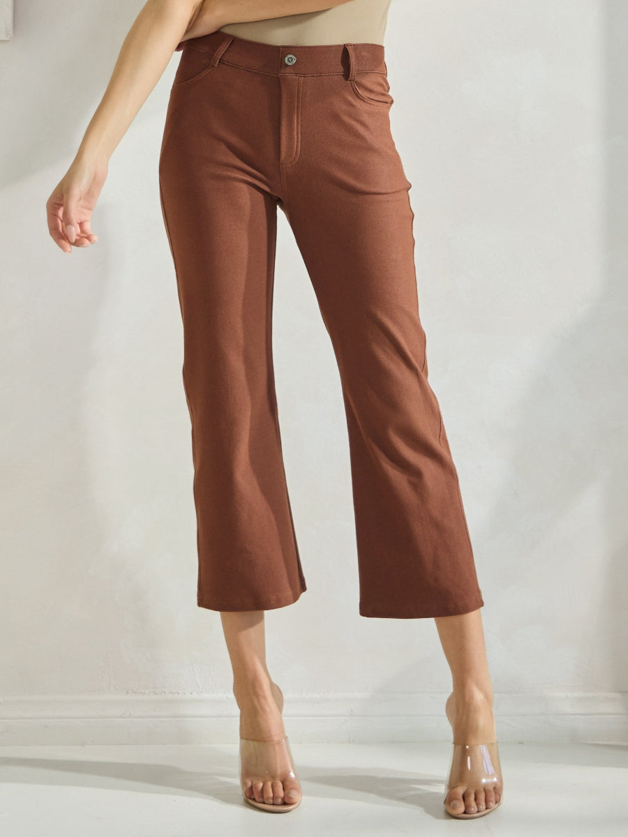 Women's Classic Solid Straight Leg Crop Jeggings - Yelete