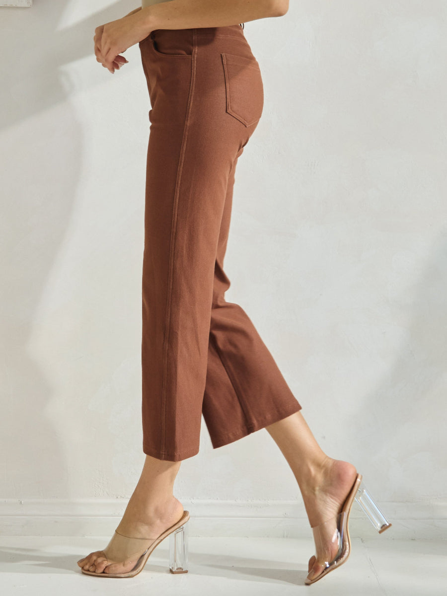 Women's Classic Solid Straight Leg Crop Jeggings - Yelete