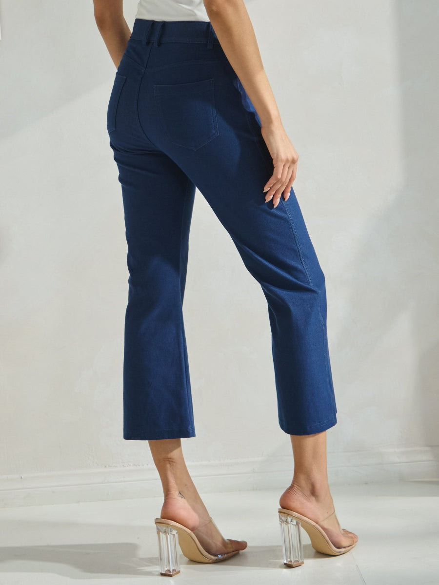 Women's Classic Solid Straight Leg Crop Jeggings - Yelete