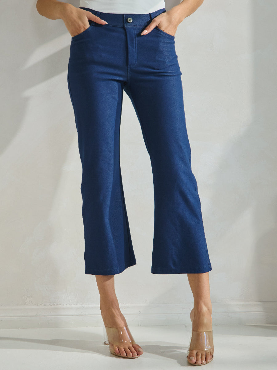 Women's Classic Solid Straight Leg Crop Jeggings - Yelete