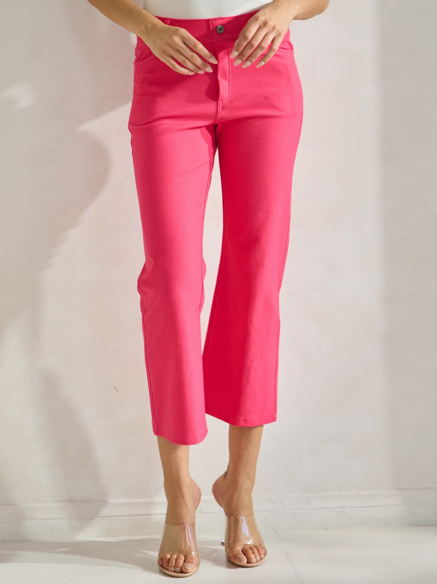 Women's Classic Solid Straight Leg Crop Jeggings - Yelete
