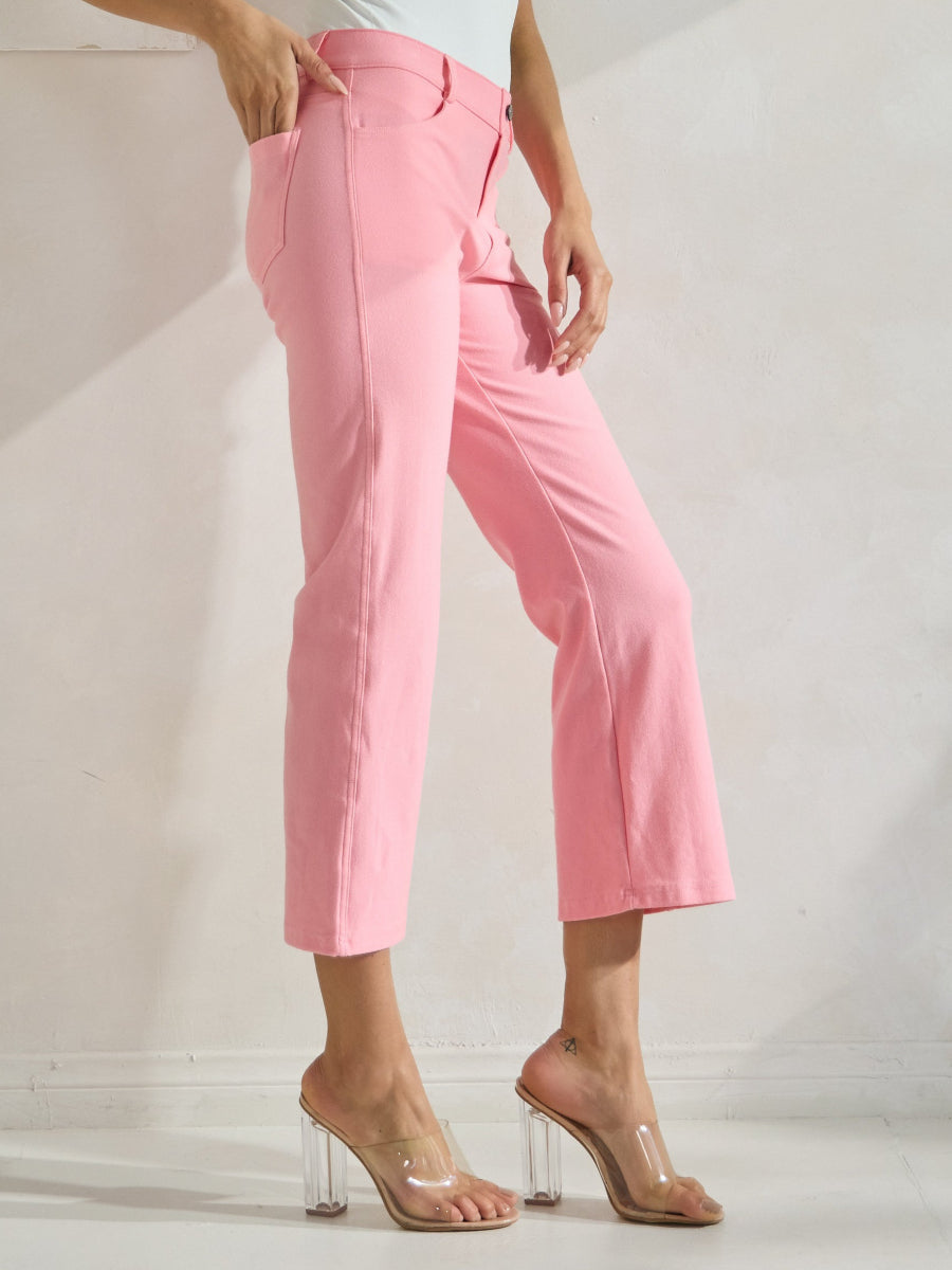 Women's Classic Solid Straight Leg Crop Jeggings - Yelete