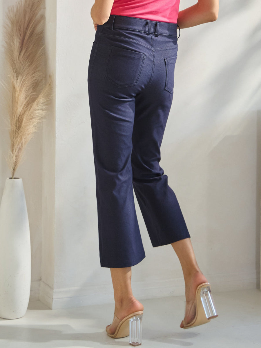Women's Classic Solid Straight Leg Crop Jeggings - Yelete