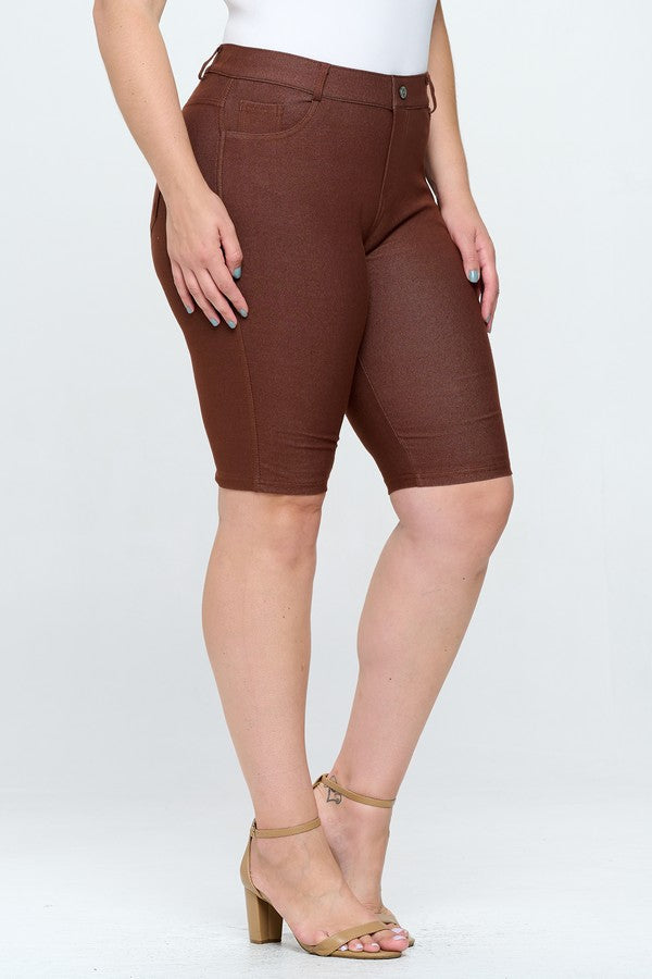 Plus Size Women's 5 Pocket Classic Bermuda Shorts - Yelete