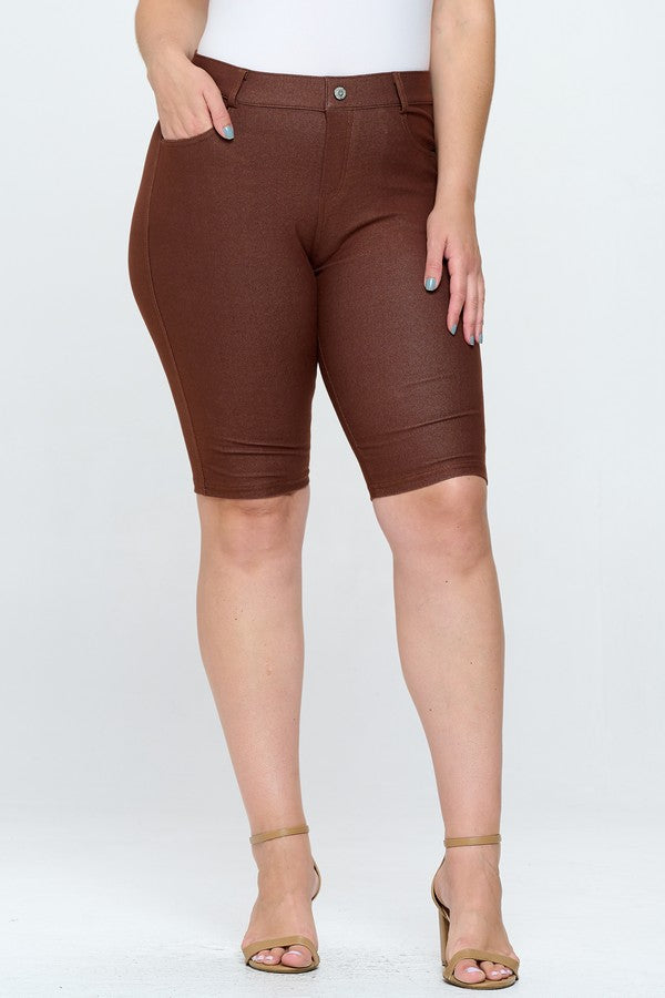 Plus Size Women's 5 Pocket Classic Bermuda Shorts - Yelete