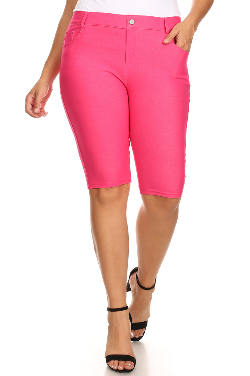 Plus Size Women's 5 Pocket Classic Bermuda Shorts - Yelete