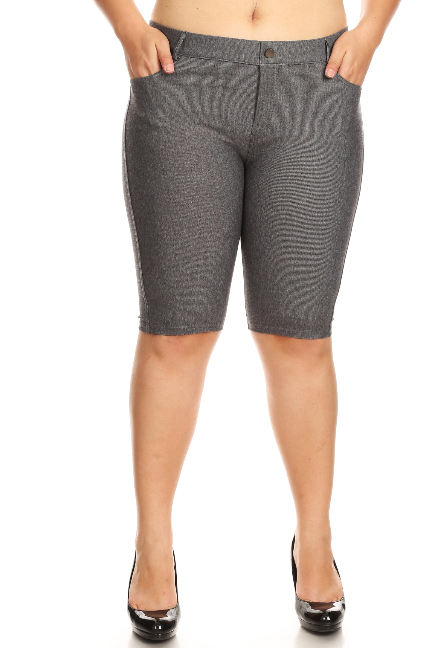 Plus Size Women's 5 Pocket Classic Bermuda Shorts - Yelete