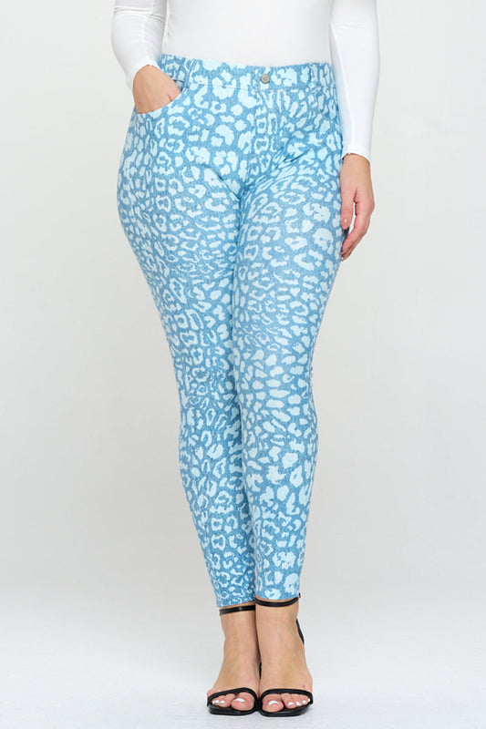 Plus Size Women's Clouded Skies 5-Pocket Cotton Blend Jeggings - Yelete