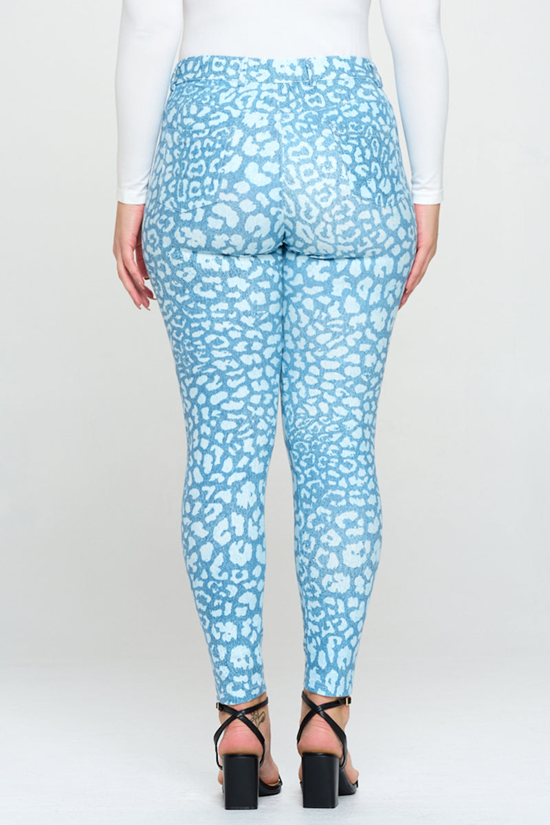 Plus Size Women's Clouded Skies 5-Pocket Cotton Blend Jeggings - Yelete