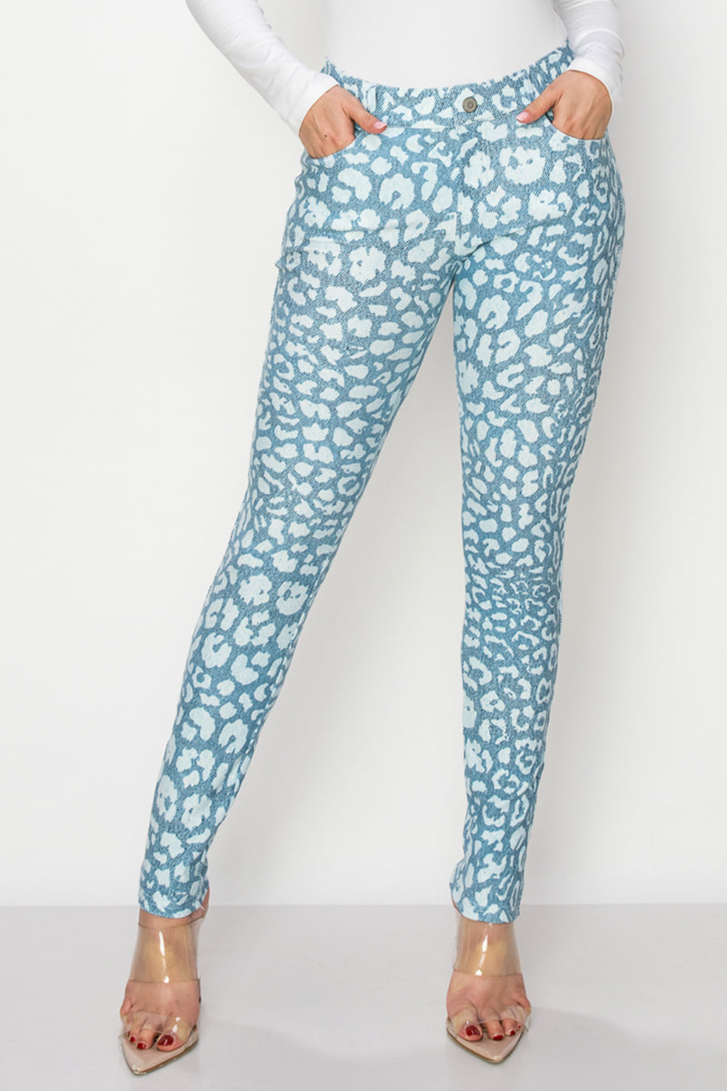Women's Clouded Skies 5-Pocket Cotton Blend Jeggings - Yelete