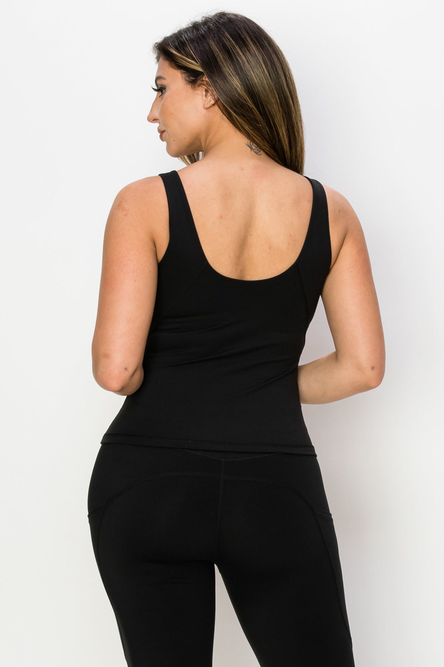 Women’s Body Mold Buttery Soft Full-Length Activewear Tank with Built-In Bra