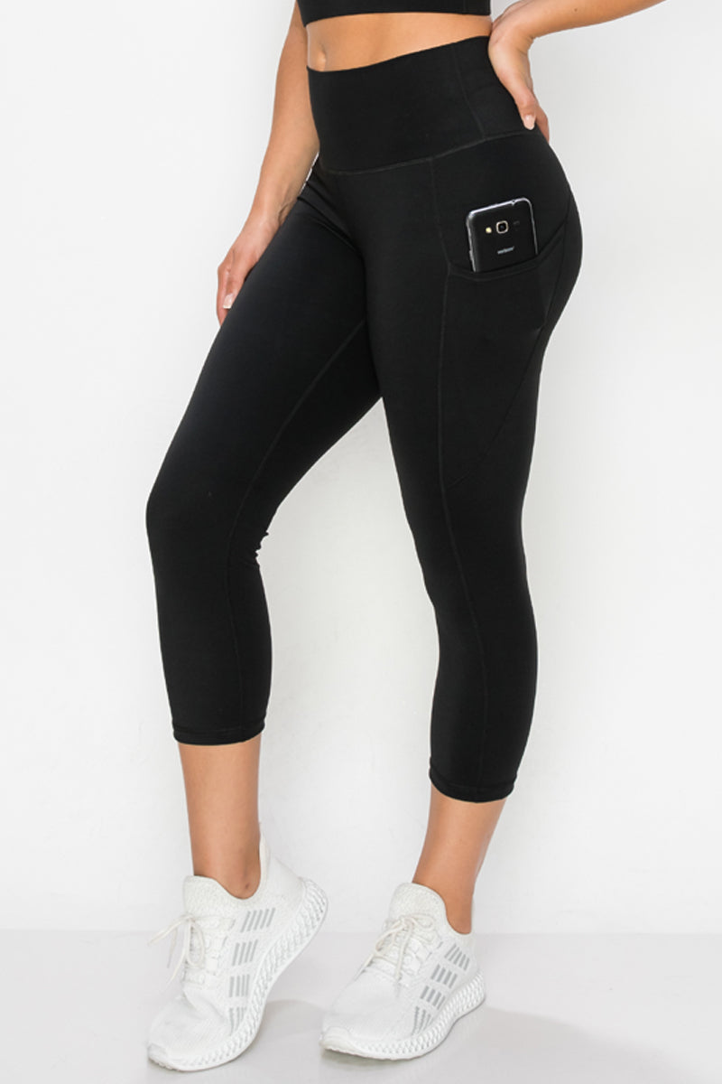 Women's Buttery Soft Activewear Capri Leggings with Pockets