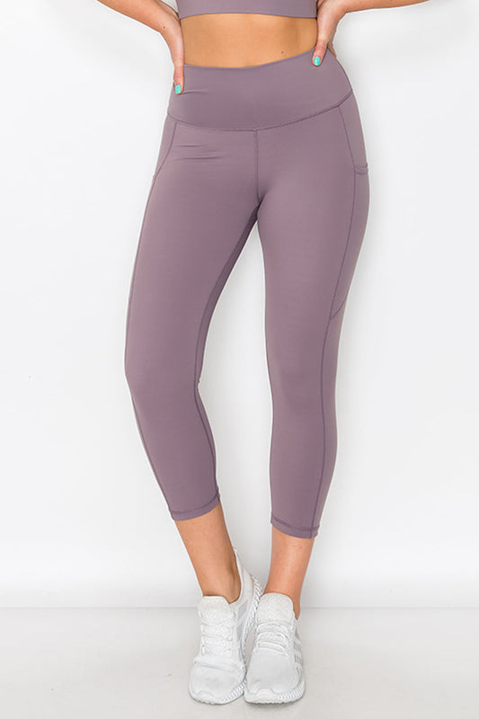 Women's Buttery Soft Activewear Capri Leggings with Pockets