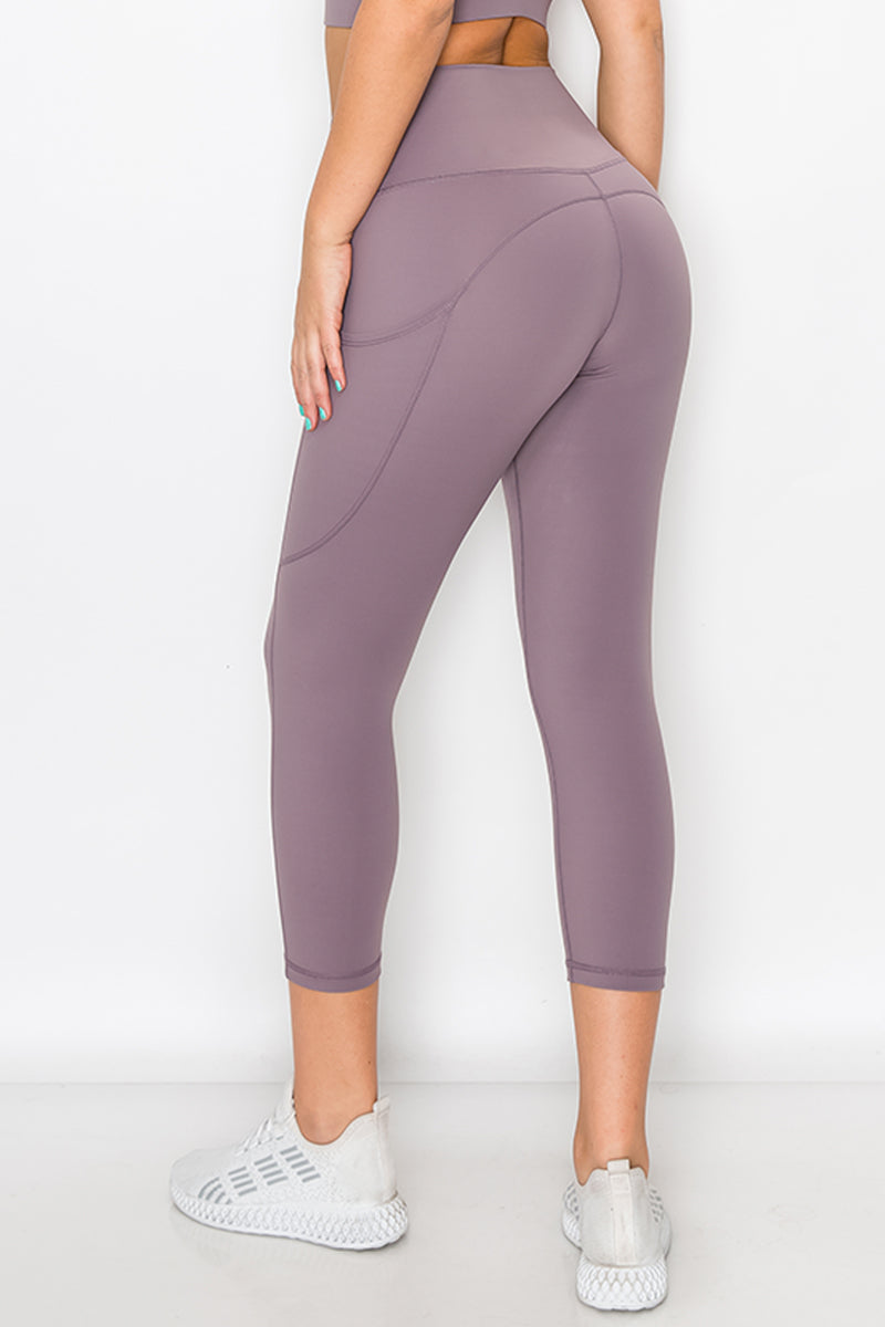 Women's Buttery Soft Activewear Capri Leggings with Pockets