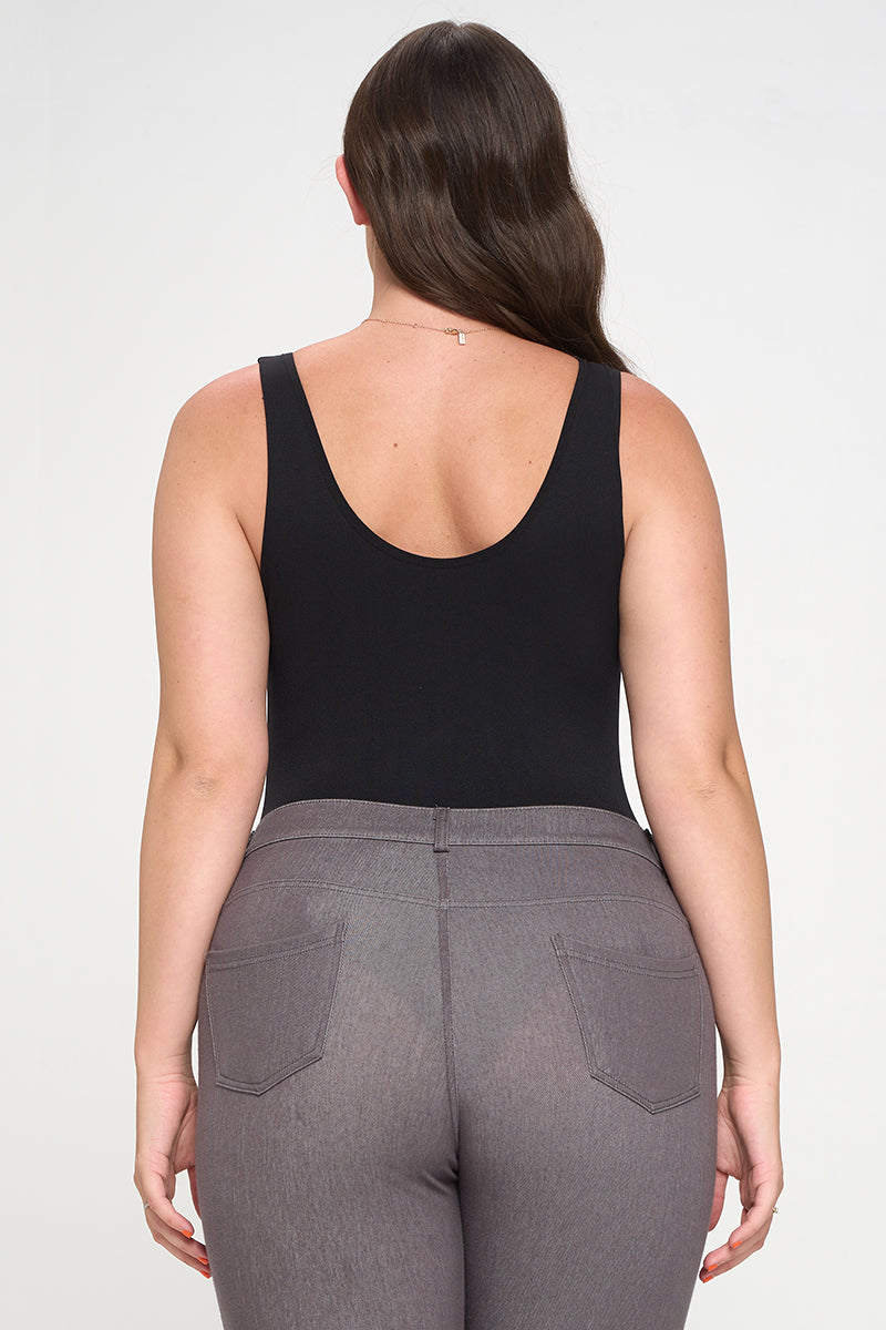 Women's Reversible V-Neck Basic Tank Top Bodysuit