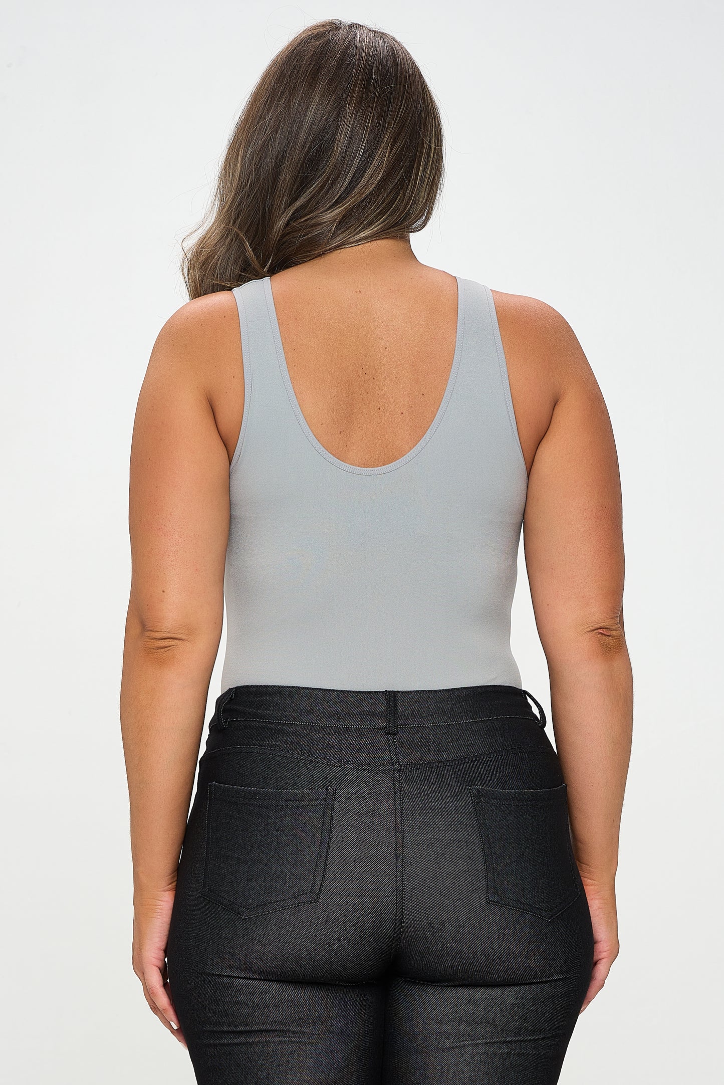 Women's Reversible V-Neck Basic Tank Top Bodysuit