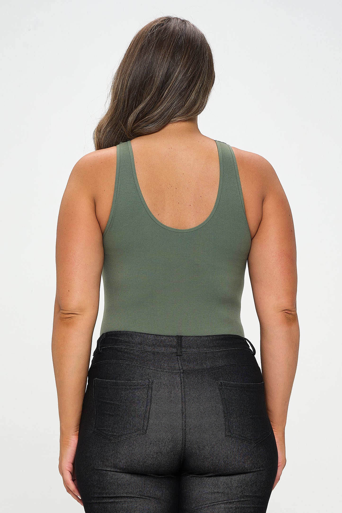 Women's Reversible V-Neck Basic Tank Top Bodysuit
