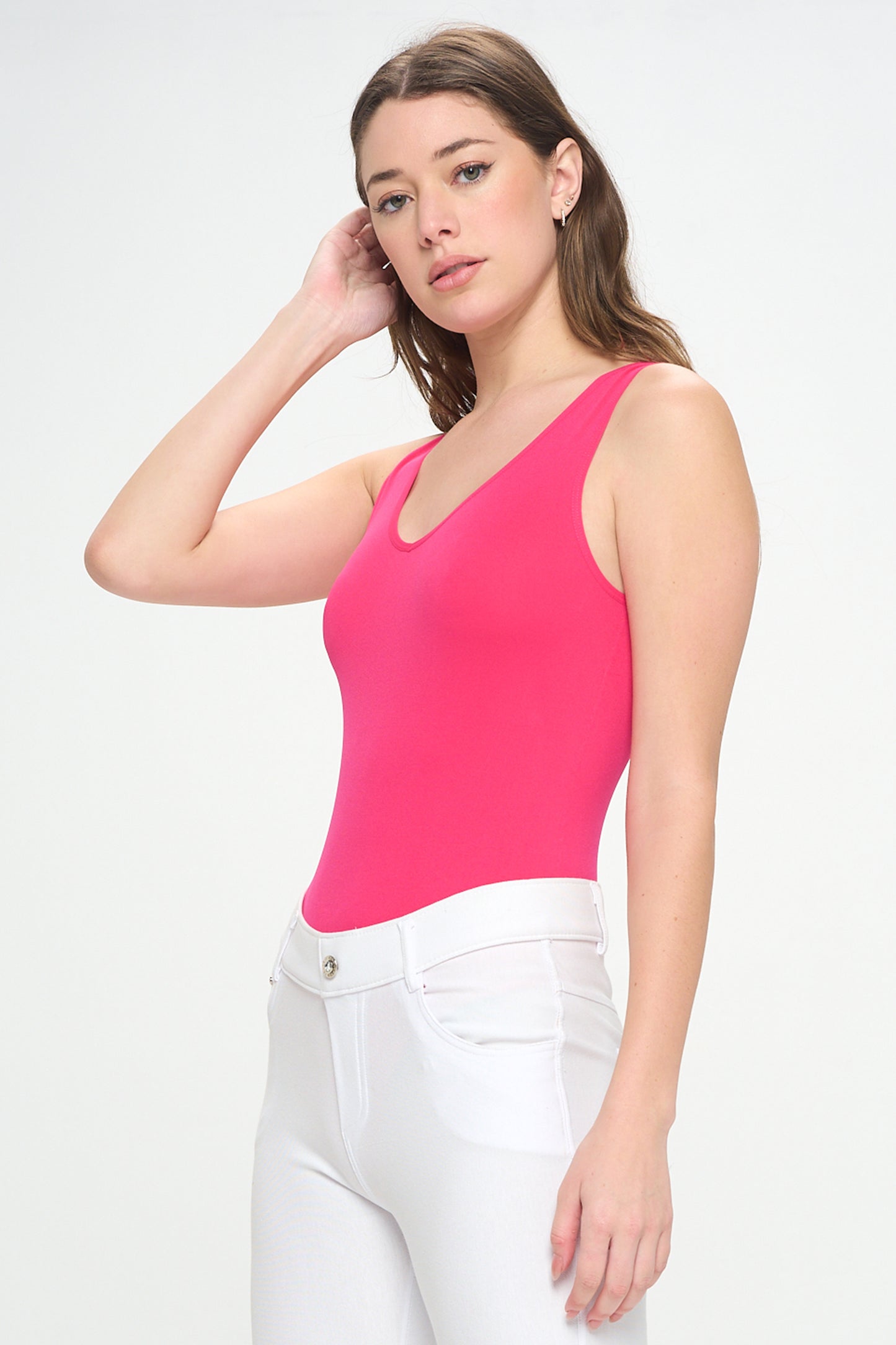 Women's Reversible V-Neck Basic Tank Top Bodysuit