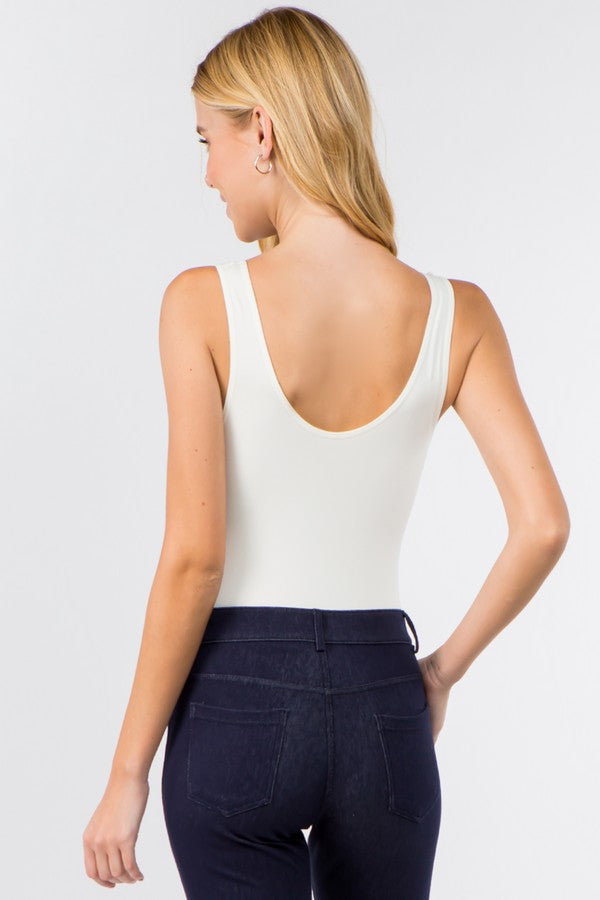 Women's Reversible V-Neck Basic Tank Top Bodysuit