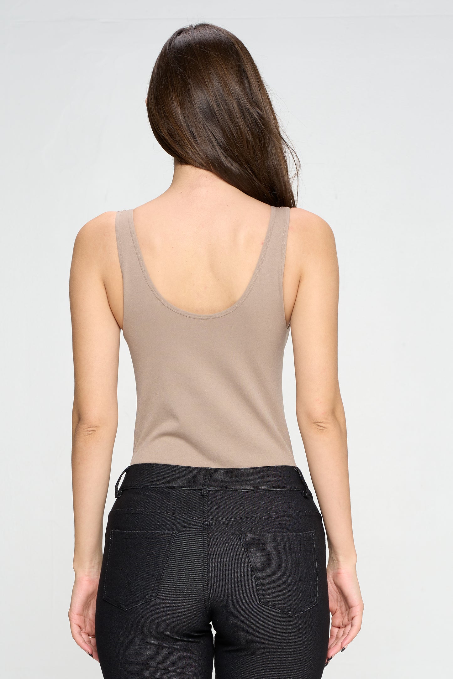 Women's Reversible V-Neck Basic Tank Top Bodysuit