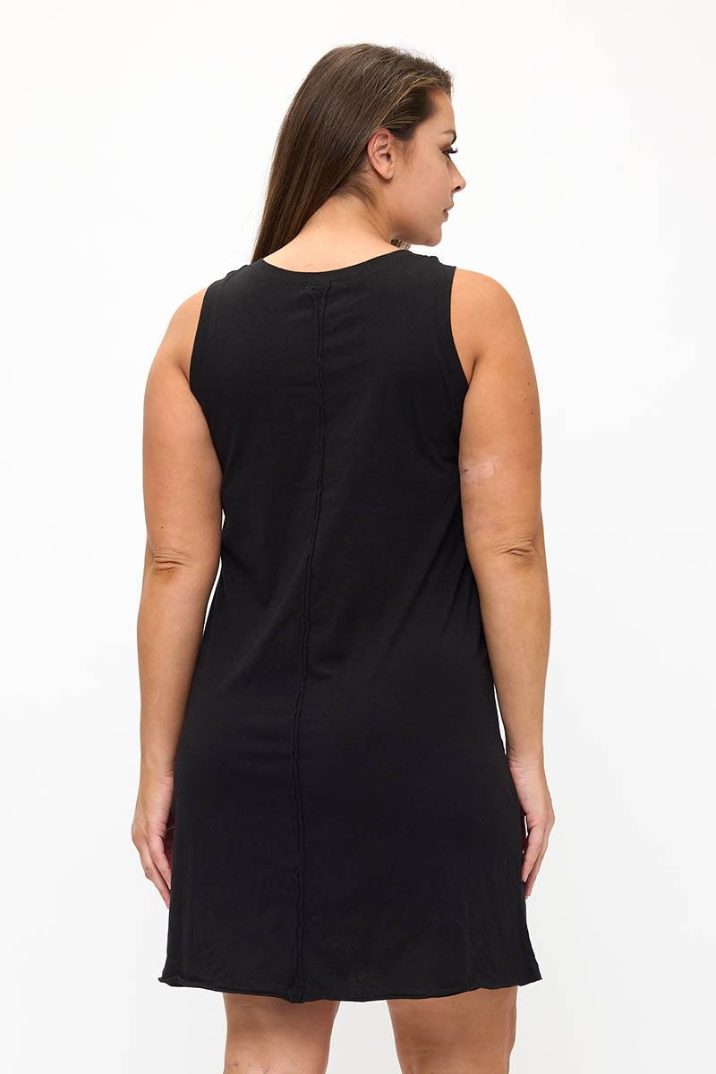 Women's Easy Breeze Raw Edge Sleeveless Cotton Dress
