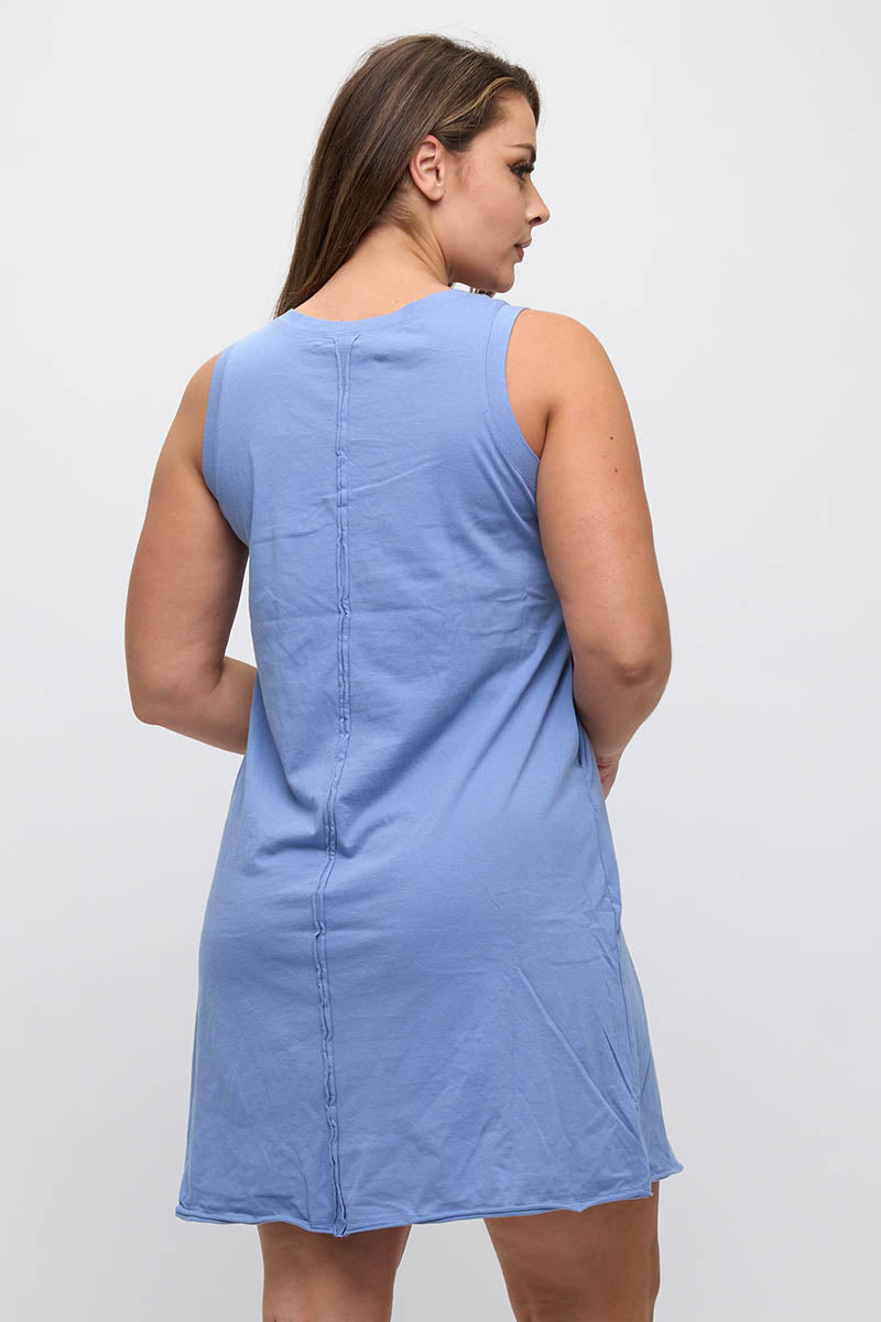 Women's Easy Breeze Raw Edge Sleeveless Cotton Dress