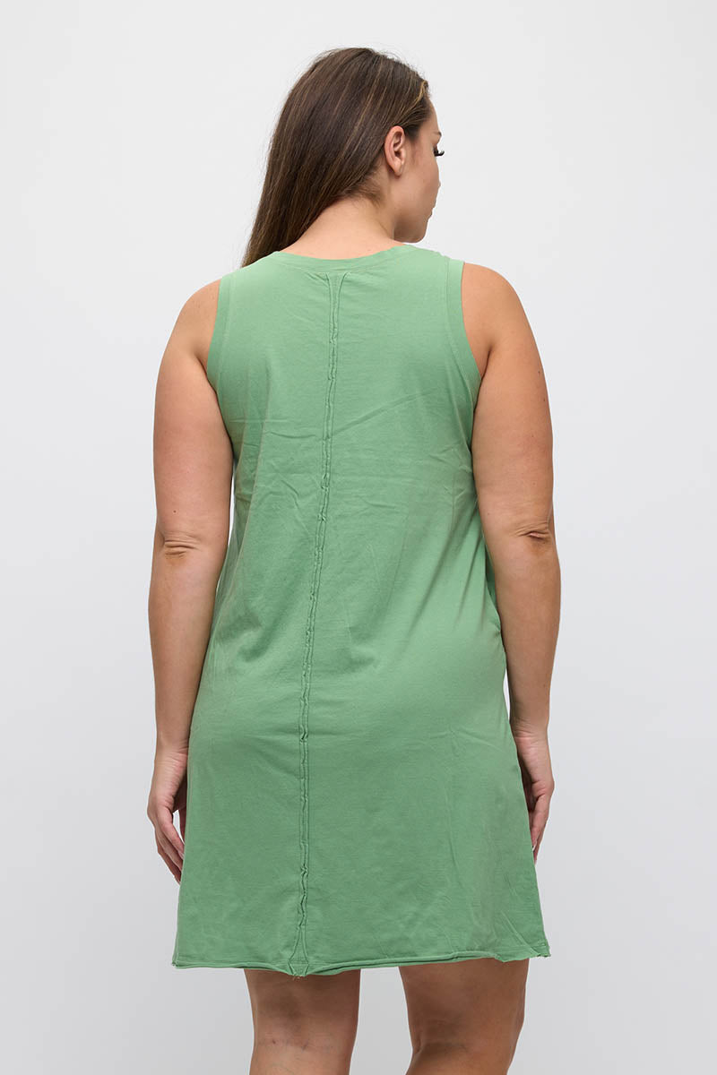 Women's Easy Breeze Raw Edge Sleeveless Cotton Dress