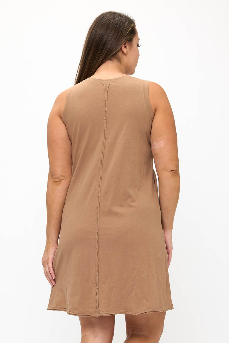 Women's Easy Breeze Raw Edge Sleeveless Cotton Dress