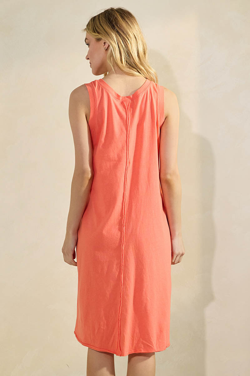 Women's Easy Breeze Raw Edge Sleeveless Cotton Dress