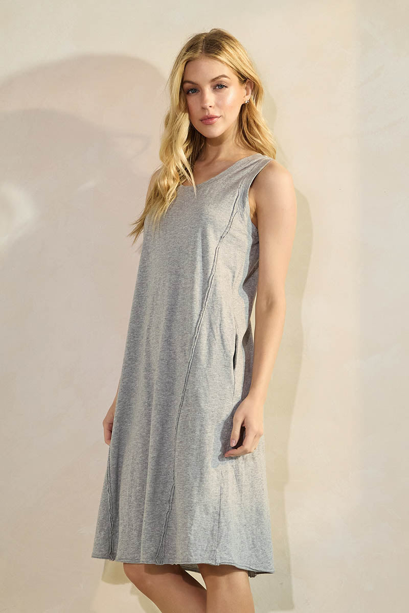 Women's Easy Breeze Raw Edge Sleeveless Cotton Dress