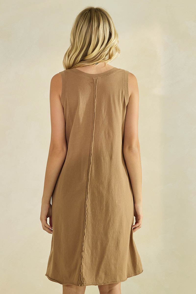 Women's Easy Breeze Raw Edge Sleeveless Cotton Dress