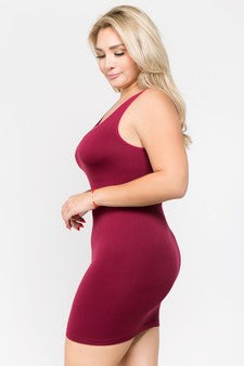 Women's Seamless Long Tank Slip Dress