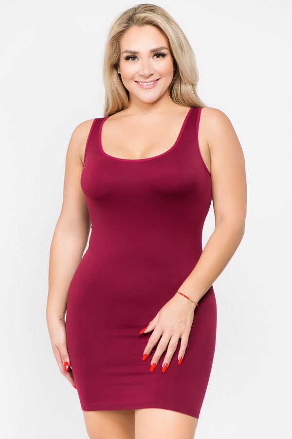 Women's Seamless Long Tank Slip Dress