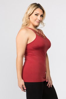 Women's Seamless Triple Criss-Cross Front Cami