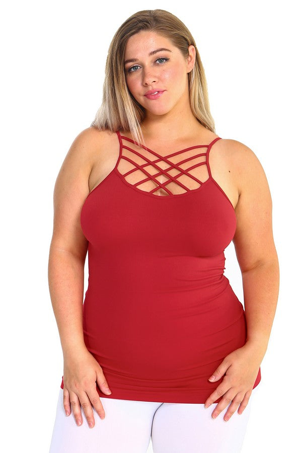 Women's Seamless Triple Criss-Cross Front Cami