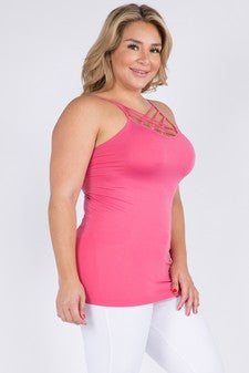 Women's Seamless Triple Criss-Cross Front Cami