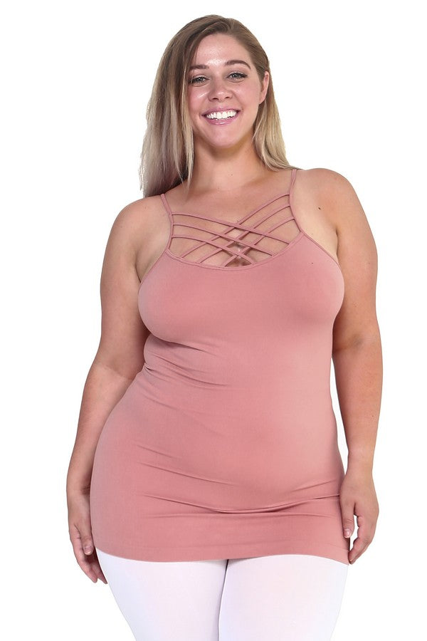 Women's Seamless Triple Criss-Cross Front Cami