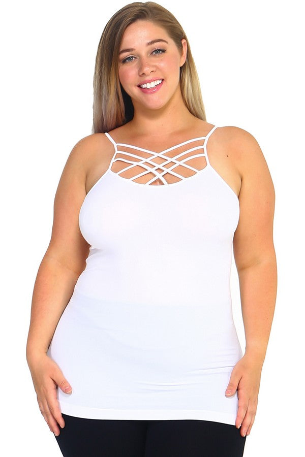Women's Seamless Triple Criss-Cross Front Cami