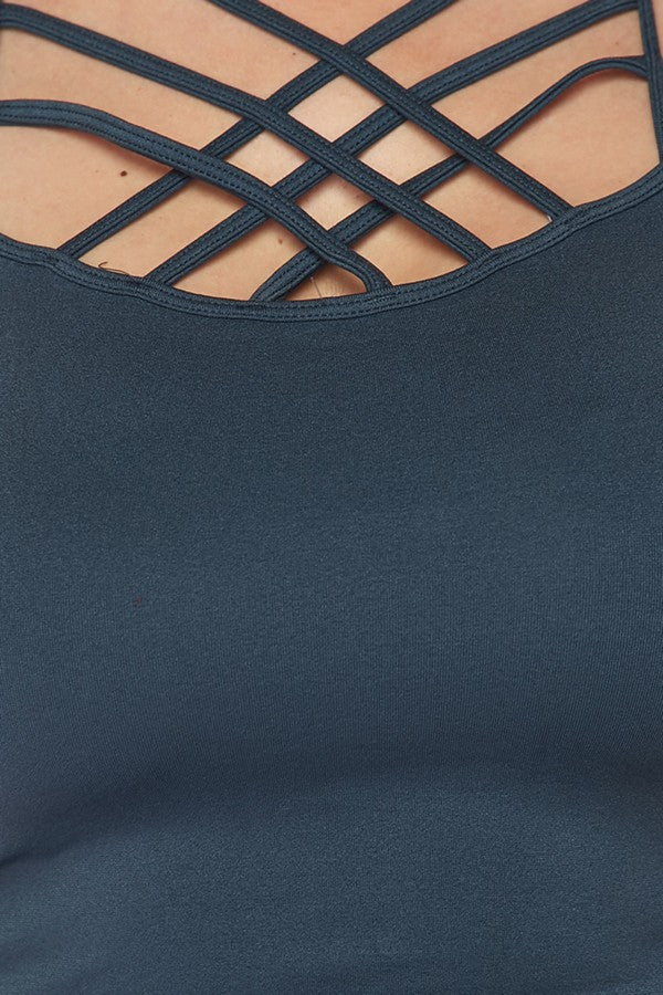 Women's Seamless Triple Criss-Cross Front Cami