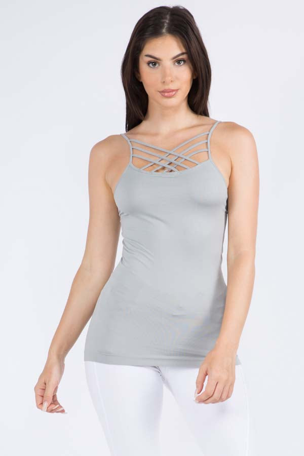 Women's Seamless Triple Criss-Cross Front Cami