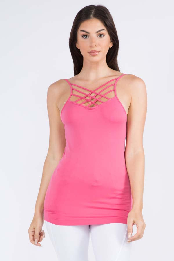 Women's Seamless Triple Criss-Cross Front Cami