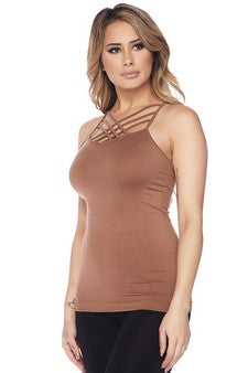 Women's Seamless Triple Criss-Cross Front Cami