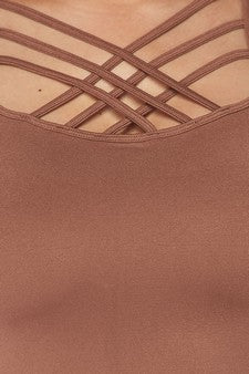 Women's Seamless Triple Criss-Cross Front Cami