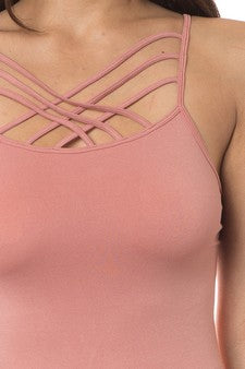 Women's Seamless Triple Criss-Cross Front Cami